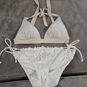 Victoria's Secret Cream and White Bikini Set